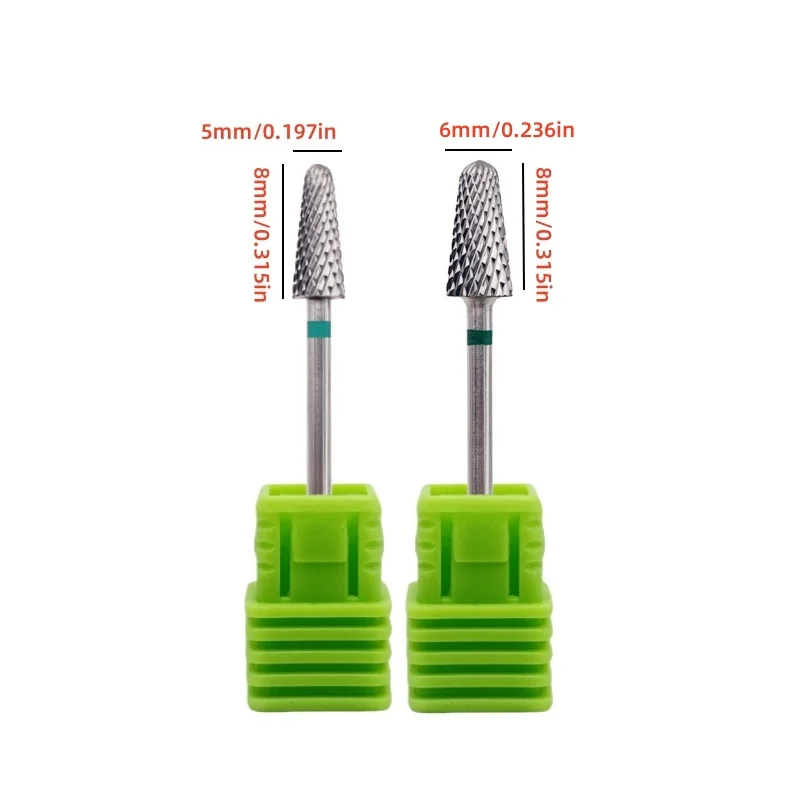 Caorse Tungsten Carbide Nail Drill Bits Electric Manicure Drill Accessory Milling Cutters for Nail Gel Polish Remover Nail Tools