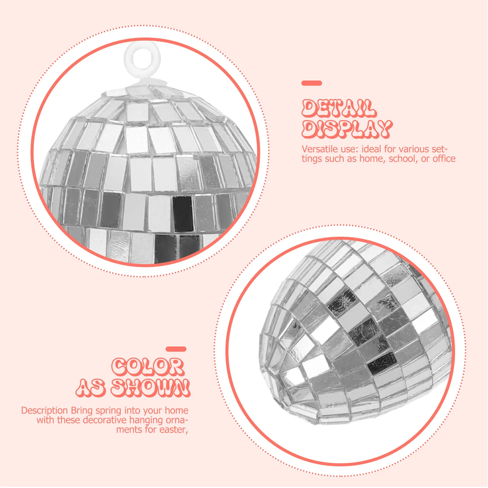 

8Pcs Spring Decorative Egg Ornaments Easter Ornaments for Tree Foam Glass Mosaic Hanging Easter Eggs Party Home Decor