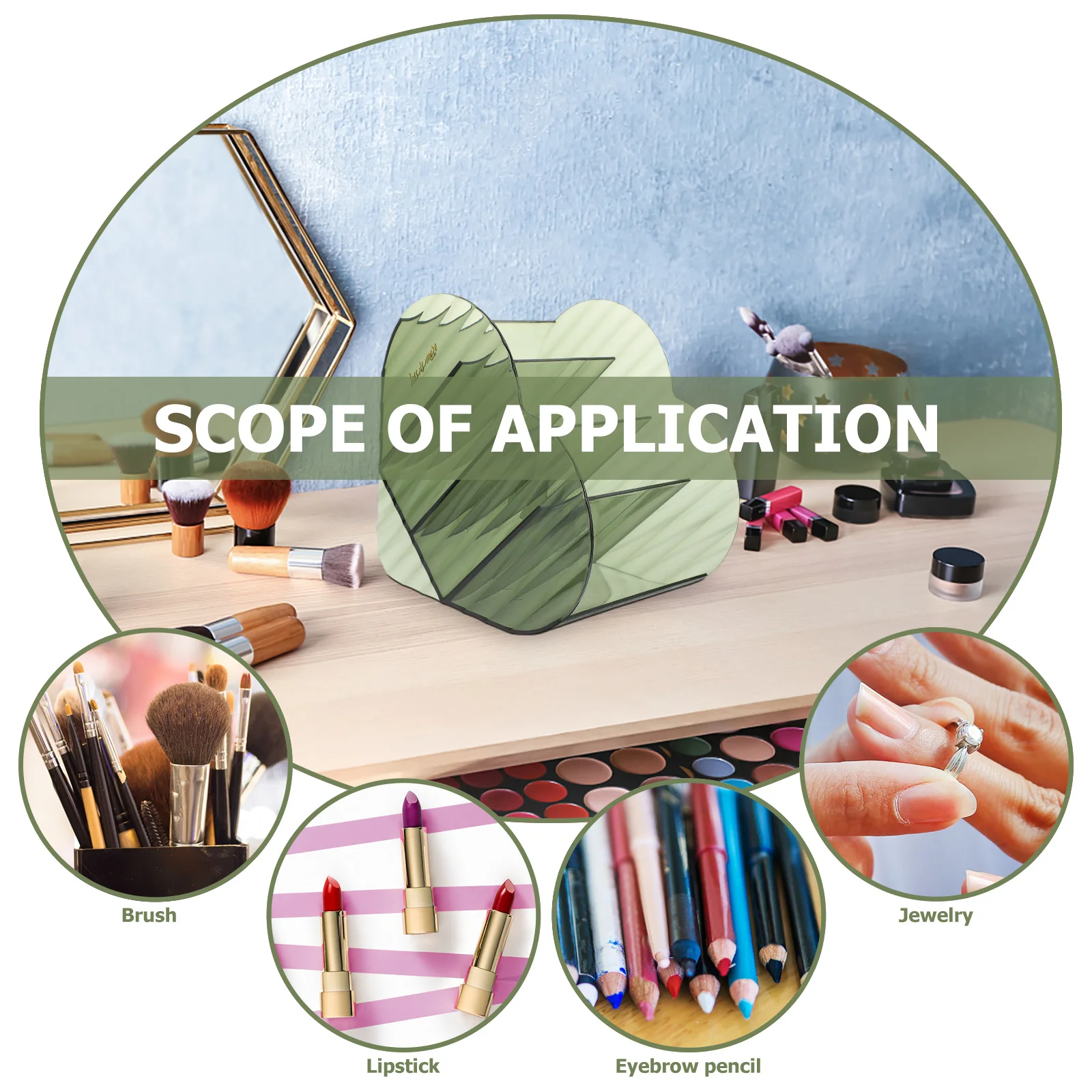 

Heart Shape Makeup Brush Holder Premium Pet Plastic Stationery Organizer Desktop Pen Container Office Desk Storage