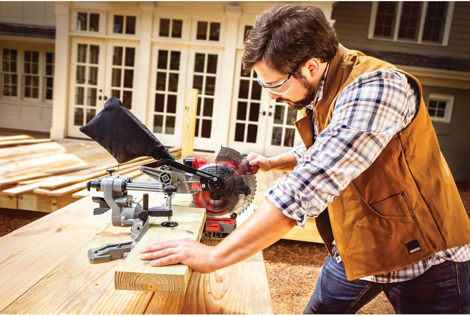 Cordless Sliding Miter Saw, 7-1/4 inch, Single Bevel, Battery and Charger Included (CMCS714M1)