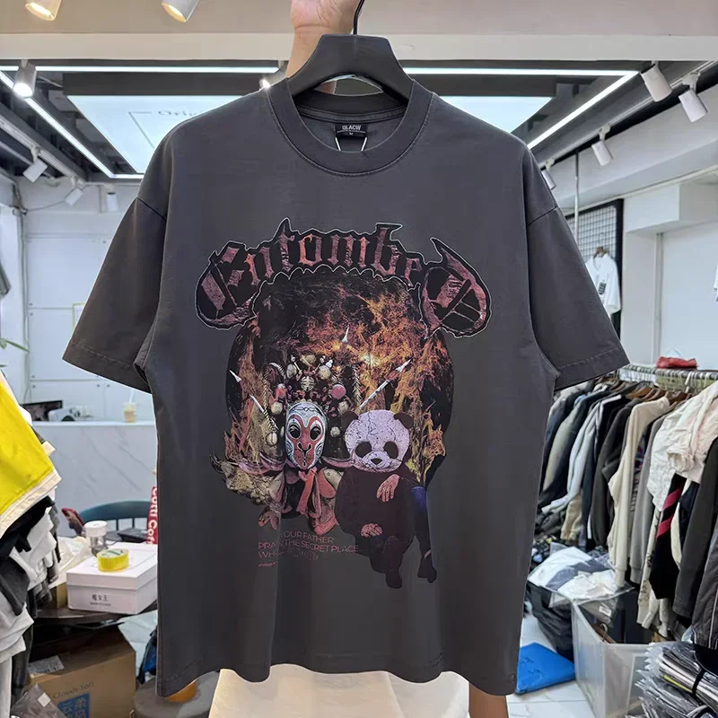 Traditional Chinese Opera Masks Kung Fu Panda Prints T Shirt Men Women T-shirt Top Tees