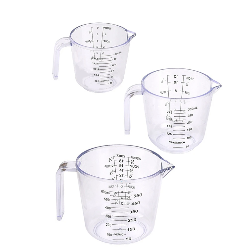 ABJT-Measuring Cups Set, Liquid Measuring Cups For 3 For Kitchen Plastic Set Baking Tool Plastic Measuring Cups Easy To Use