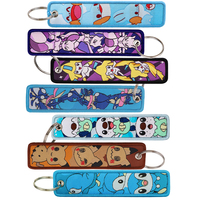 Anime Game Monsters Key Accessories Embroidery Jet Tag Key Fobs Holder Key Tag Women Men Key Ring Keychain for Motorcycles