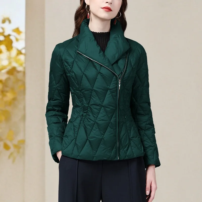 Doudoune matelassurera en duvet de canard blanc pour femme, haut court mince, manteau matelassé léger, veste décontractée coréenne, mode d\'hiver