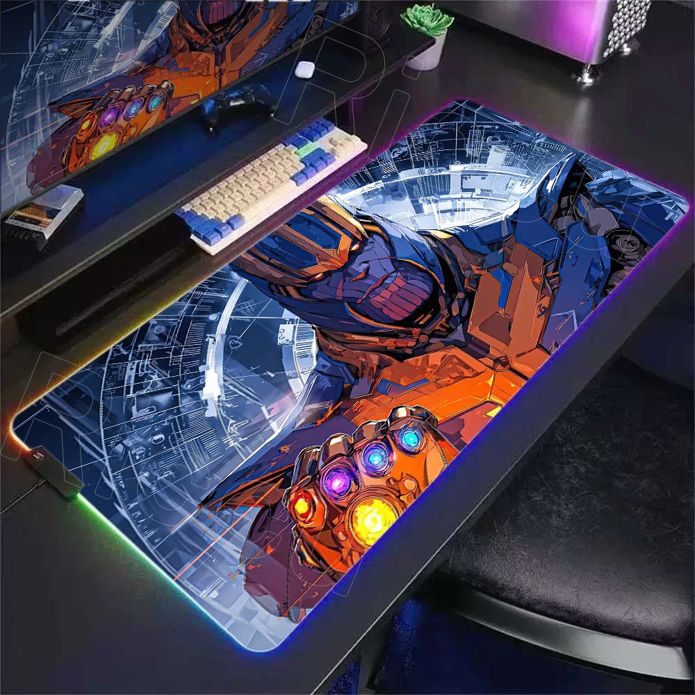 

Thanos RGB Mouse Pad Cartoon Lockedge Large Gaming Pad Computer Gamer Anime XXL Keyboard Mouse Mat Desk Mousepad for PC Desk Pad