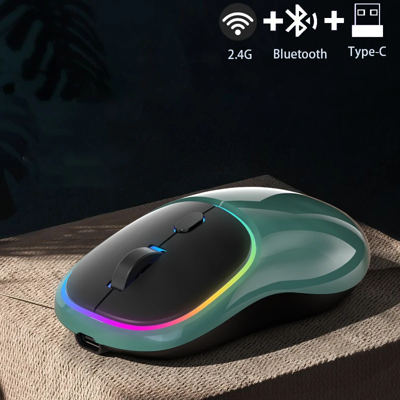 

originality 2.4G Wireless Mouse Rechargeable Bluetooth Mice Wireless Computer Mause LED BacklitErgonomic Gaming Mouse for laptop