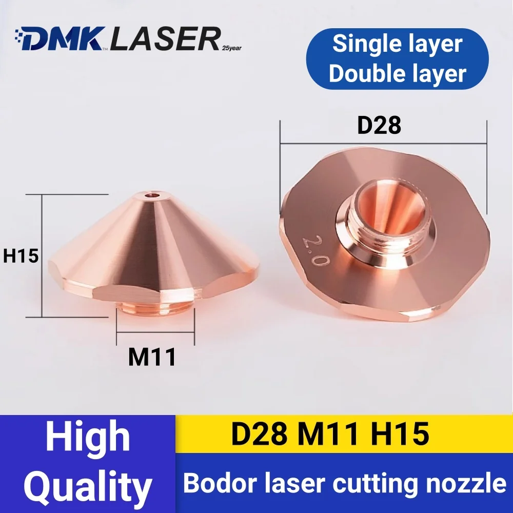 

DMK D28 M11 H15 High Speed Hexagonal Laser Cutting Copper Nozzles Double Decks single double layer For BODOR Laser Cutter head