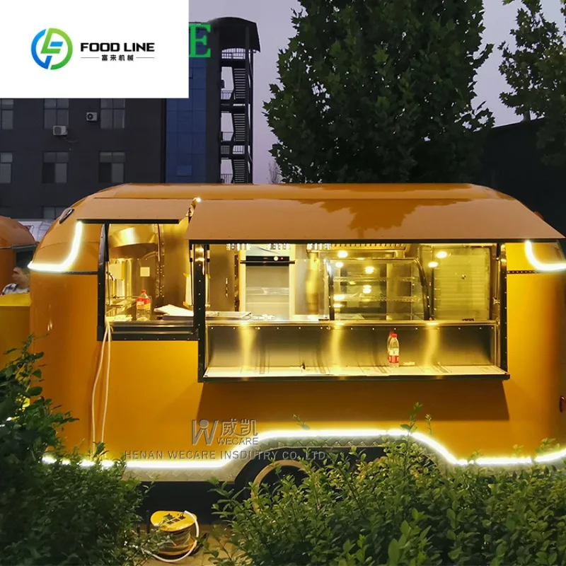 

Custom Small Ice Cream Coffee Shop Bar Remolque Food Van Truck Mobile Kitchen Catering Trailer Fully Equipped