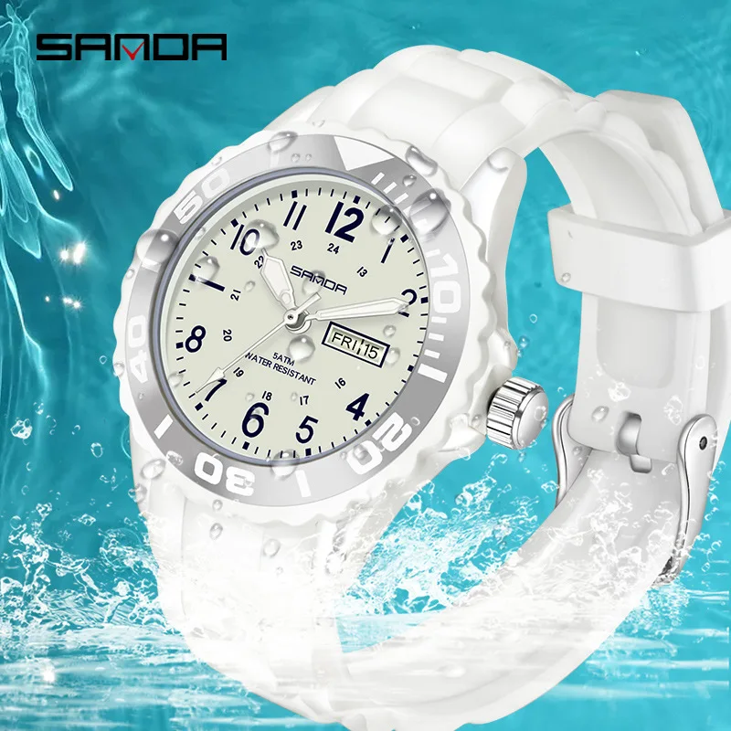 SANDA1053ins Style Male and Female Student Quartz Watch Waterproof Personalized Creative Automatic Watches for Man