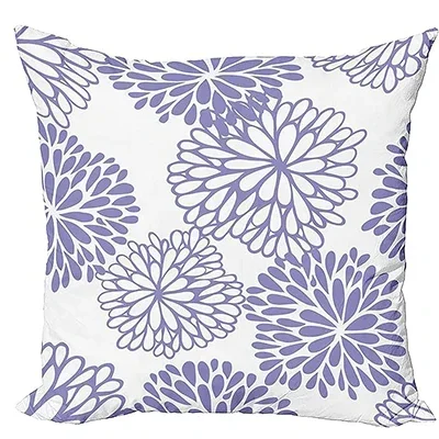 Retro Pillow Cover Cushion Cover, Monochrome Design Grid Modern Printing, Lavender White Home Decoration 40X40cm