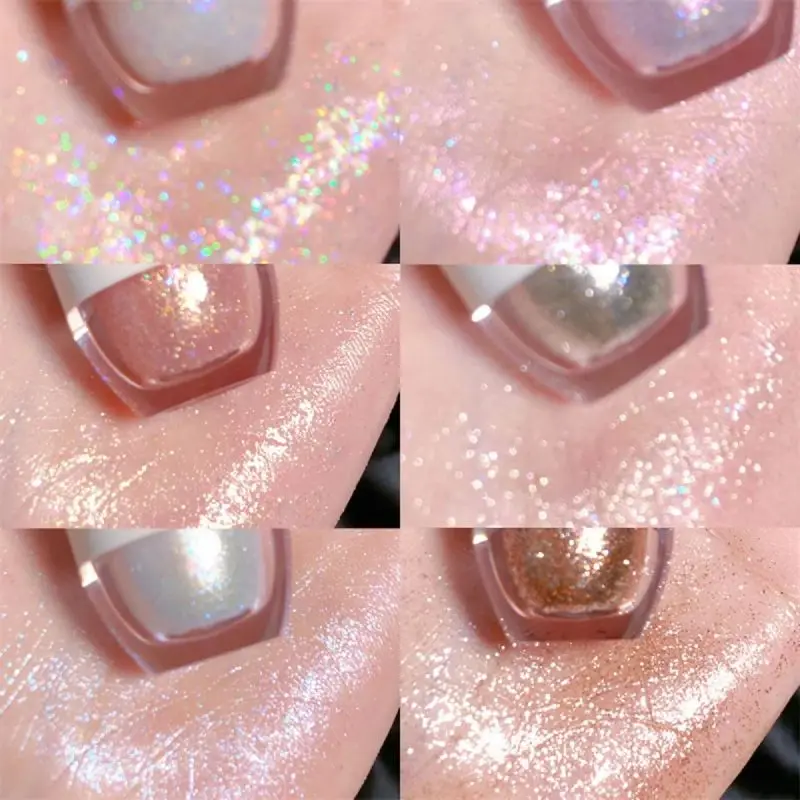 6 Colors Monochrome Waterproof Eye Makeup Liquid Eyeshadow - Pearl Glitter, Easy on Glitter，Quick Drying Eyeliner Makeup