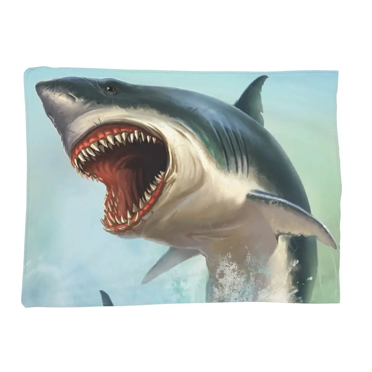 Deep Sea Shark Black Blankets Soft Warm Flannel Throw Blanket Bedspread for Bed Living room Picnic Travel Home Sofa