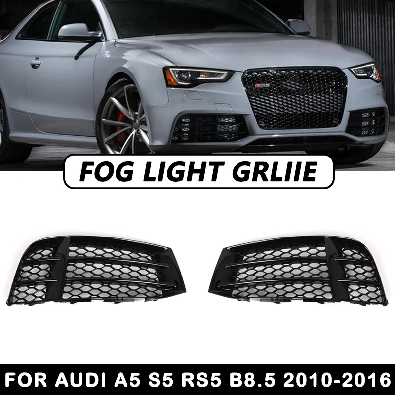 

HONEYCOMB HEX Mesh Car Fog Light Grill For Audi A5 S5 RS5 B8.5 2010 2011 2012 2013 2014 2015 2016 Front Bumper Grille 8T0807681F