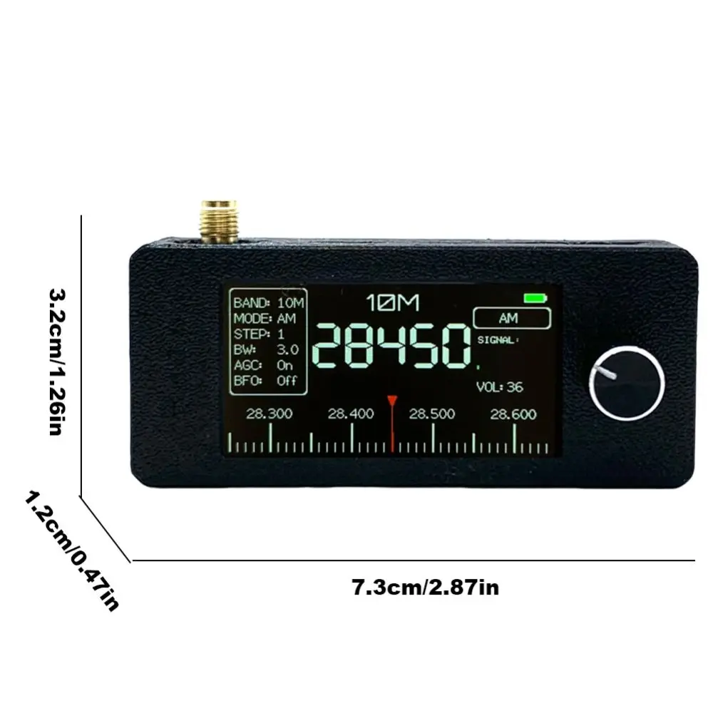 راديو محمول SI4732 0.5-108 ميجا هرتز مع هوائي LSB USB AM FM جيب راديو صغير 1.9 بوصة IPS شاشة HF SW MW VHF راديو