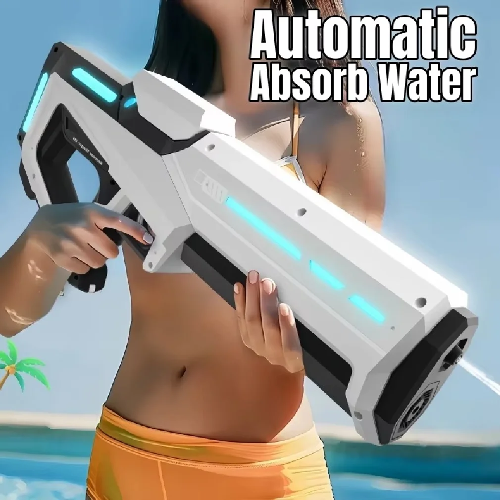 42cm Electric Water Guns for Adults High Pressure Automatic Absorb Water Watergun Summer Outdoor Beach Pool Toys for Kids Gifts