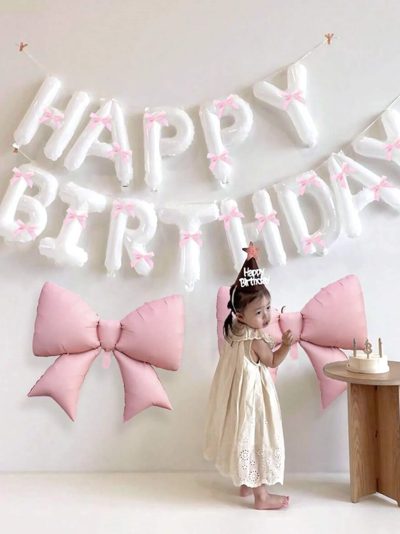 35/37 قطعة مجموعة بالونات عيد ميلاد سعيد باللونين الأبيض والوردي، لعيد الحب، دعائم الصور، دش الزفاف، حفلة العازبة #3