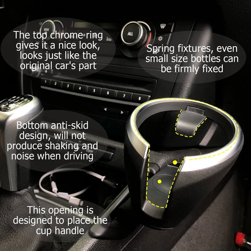 Super Sale Snap-on Cup Holder Kit for BMW 1 Series M 118i 128i X1 E81 E87 E84 E88 E82 2012 2009 Car Accessories