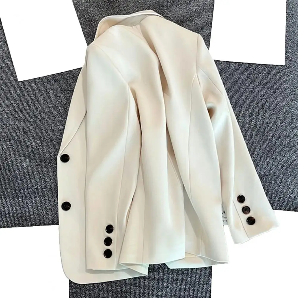 Blazer de bolso feminino manga longa com aba, Terno casual elegante feminino, Casaco chique vintage, Casaco na moda coreana