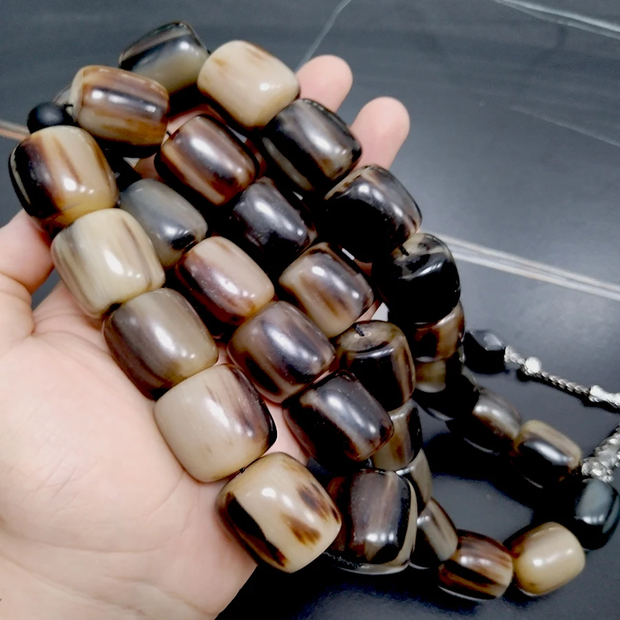 Super big size Natural ox horn Tasbih 33 prayer beads rosary misbaha turkish islamic Collection level bracelet