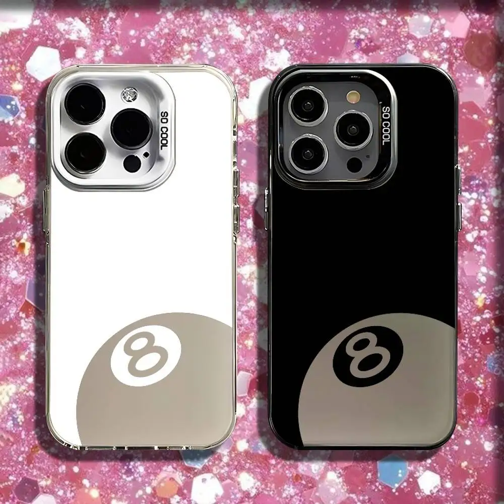 

Billiard Fashion Number 8 Phone Case For iPhone 16,15,14,13,12,11,Pro,XS,Max,Plus,Mini,SE Black White Matte Shockproof Cover