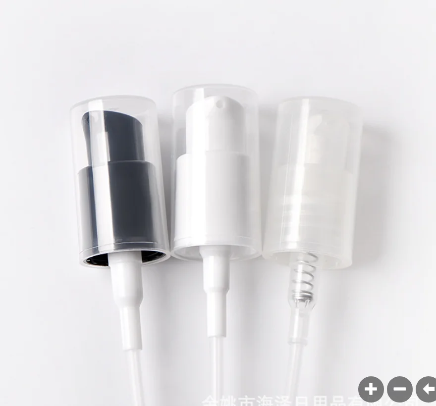 18/410 white/black/clear lotion press pump plastic glass bottle serum lotion foundation recovery skin care cometic packing