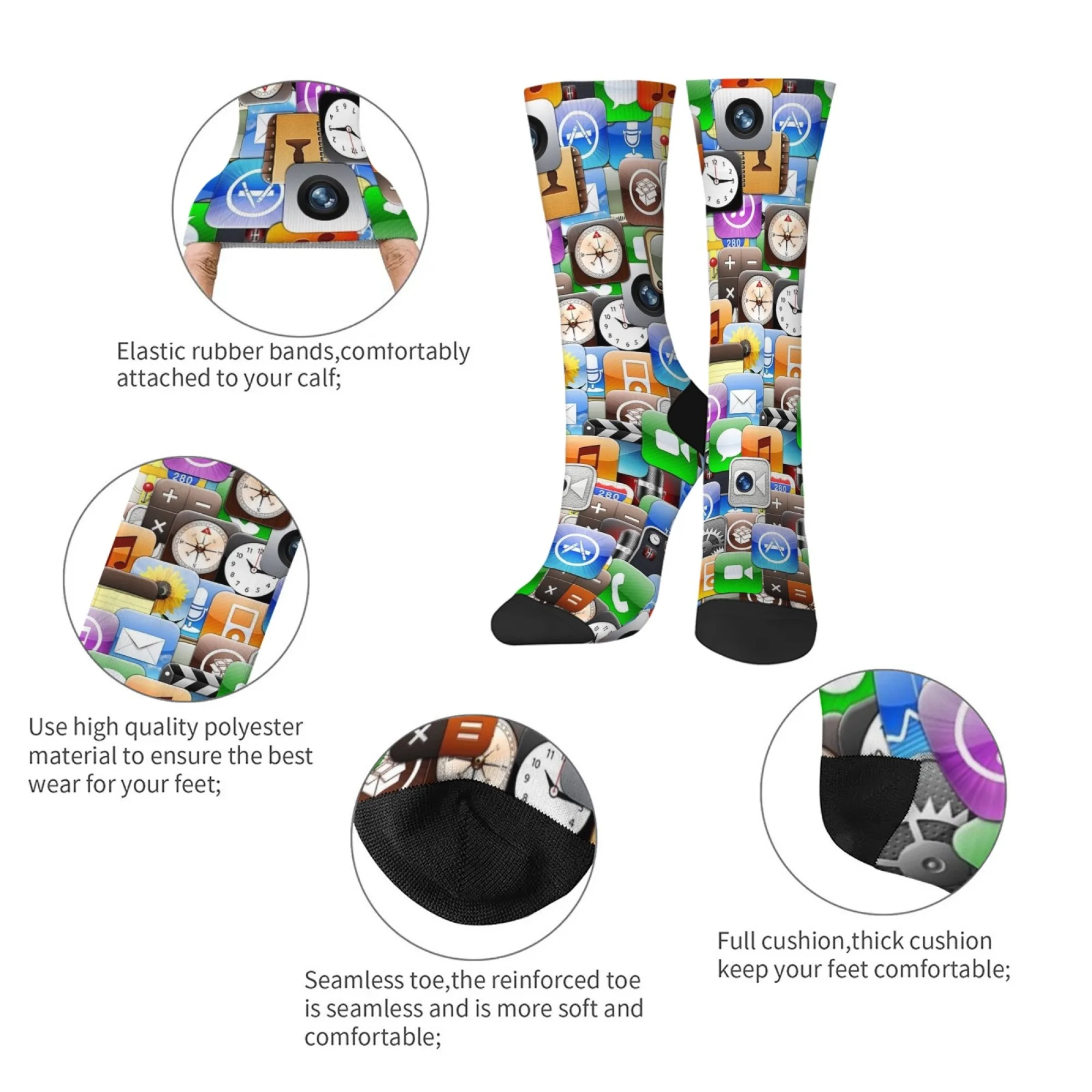 الجدة الهاتف المحمول أيقونة الرجال الجوارب الرجعية الشارع الهيب هوب جوارب بأشكال مضحكة تنفس المضادة للانزلاق جوارب رياضية غير رسمية مجنون هدية حفلة