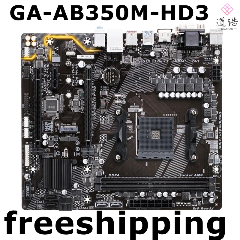 

For GA-AB350M-HD3 Motherboard 32GB Support Ryzen 7th A-Series CPU AM4 DDR4 B350 Mainboard 100% Tested Fully Work