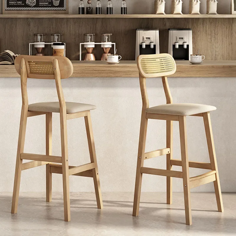 

Minimalist Indoor Bar Stools Reception European Rattan Living Room Bar Stools Counter Nordic Sillas Para Comedor Home Furnitures