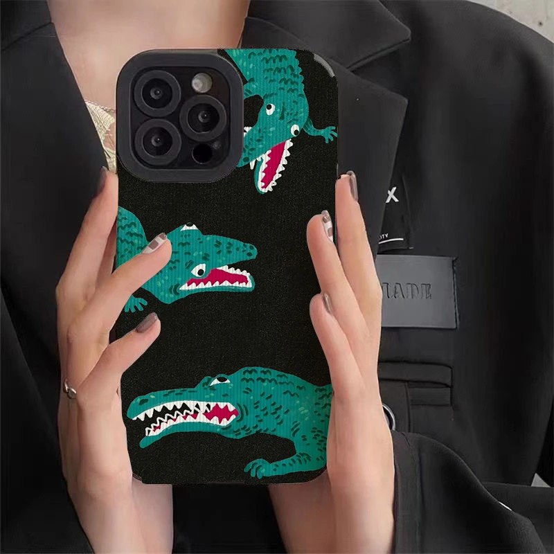 Cute Cartoon Crocodile Phone Case for Iphone 11 Pro Max 12 13 Iphone 14 Pro Max Iphone 15 Pro Max Case