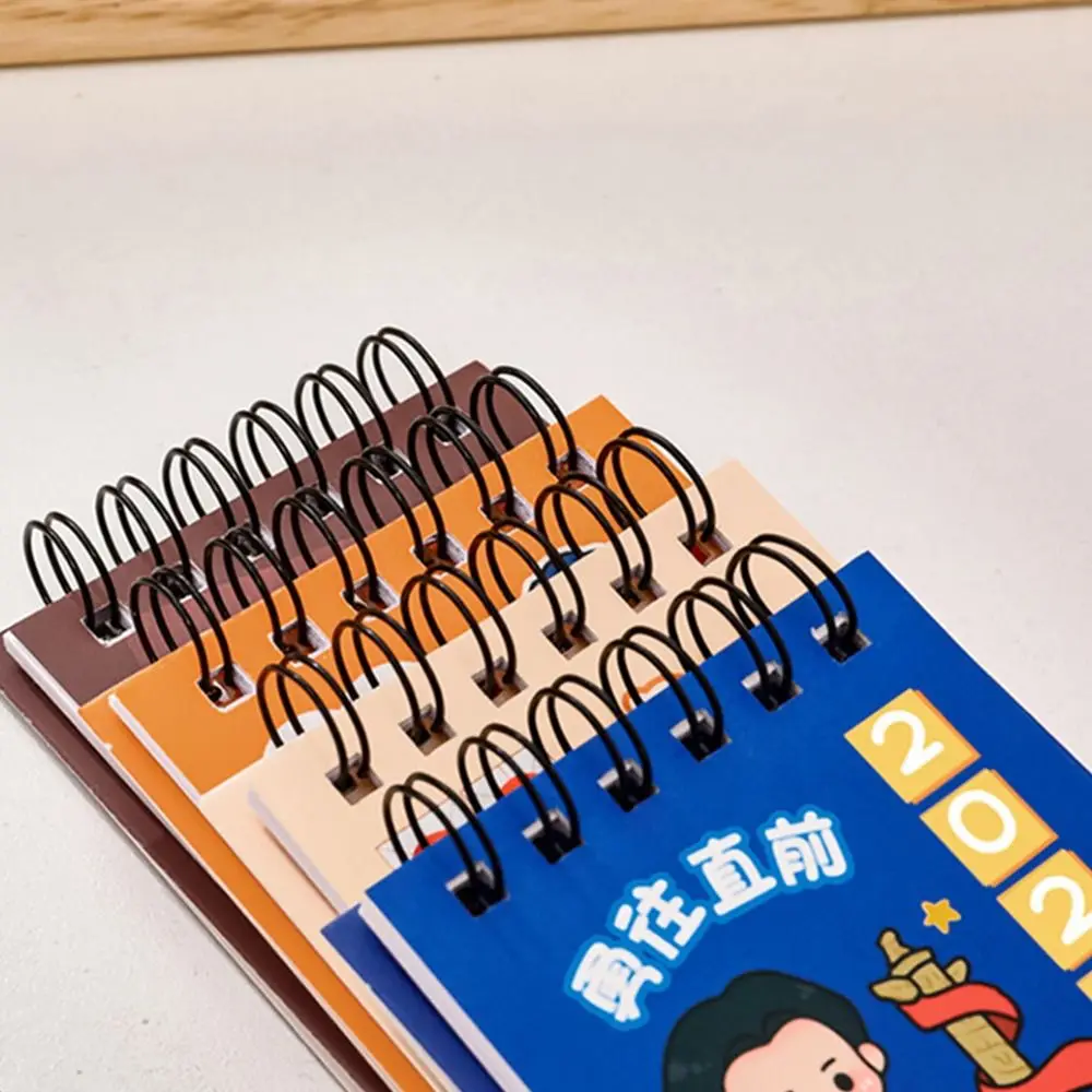 Metal Coil 2027 Desktop Calendar Paper Standing Design Standing Flip Calendar Monthly Schedule Flip Page Monthly Planner