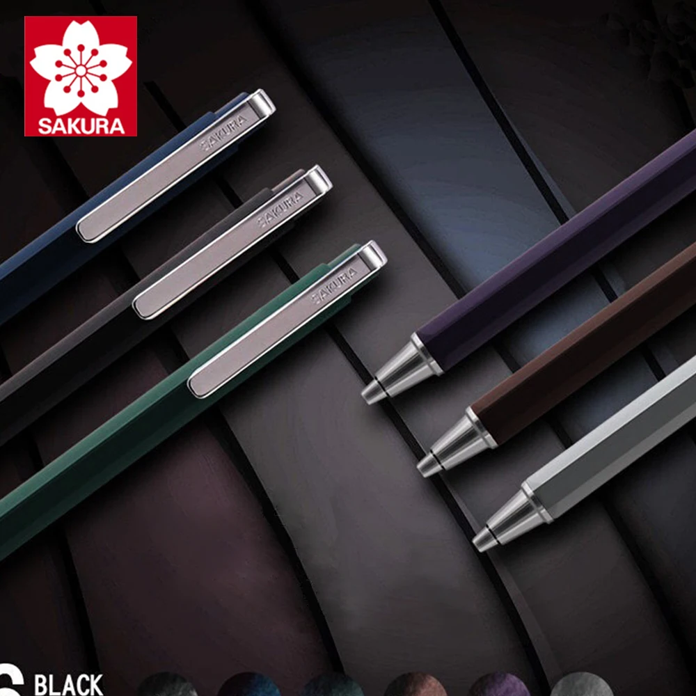 New Japan SAKURA Gel Pens Press The Neutral Pen 6-color Retro Color Ink Office Accessories Stationery Unique Pen Art Supplies