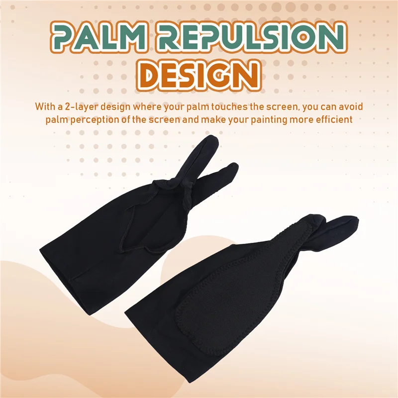 5-pack kunstenaarshandschoenen voor tablet Digitale tekenhandschoen Twee vingers Dikkere palmafwijzingshandschoen voor grafisch pad