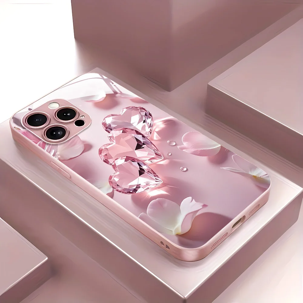 Чехол из закаленного стекла с розовой бабочкой для iPhone 17 Pro Max, чехлы для iPhone 17 Air 16 15 14 Plus 13 12 11 X XS XR 7 8 SE2 Fundas Cover Чехол из закаленного стекла с розовой бабочкой для iPhone 17 Pro Max, чехлы для iPhone 17 Air 16 15 14 Plus 13 12 11 X XS XR 7 8 SE2 Fundas Cover