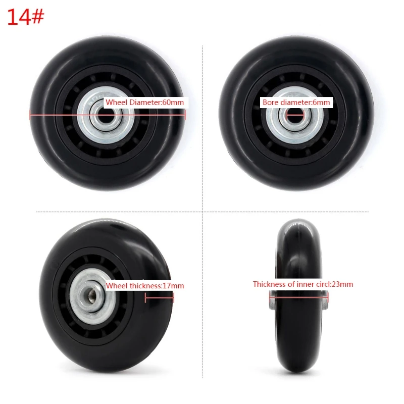 1PC Plastic Swivel Wheels Luggage Rotating Wheel Suitcase Replacement Casters Parts