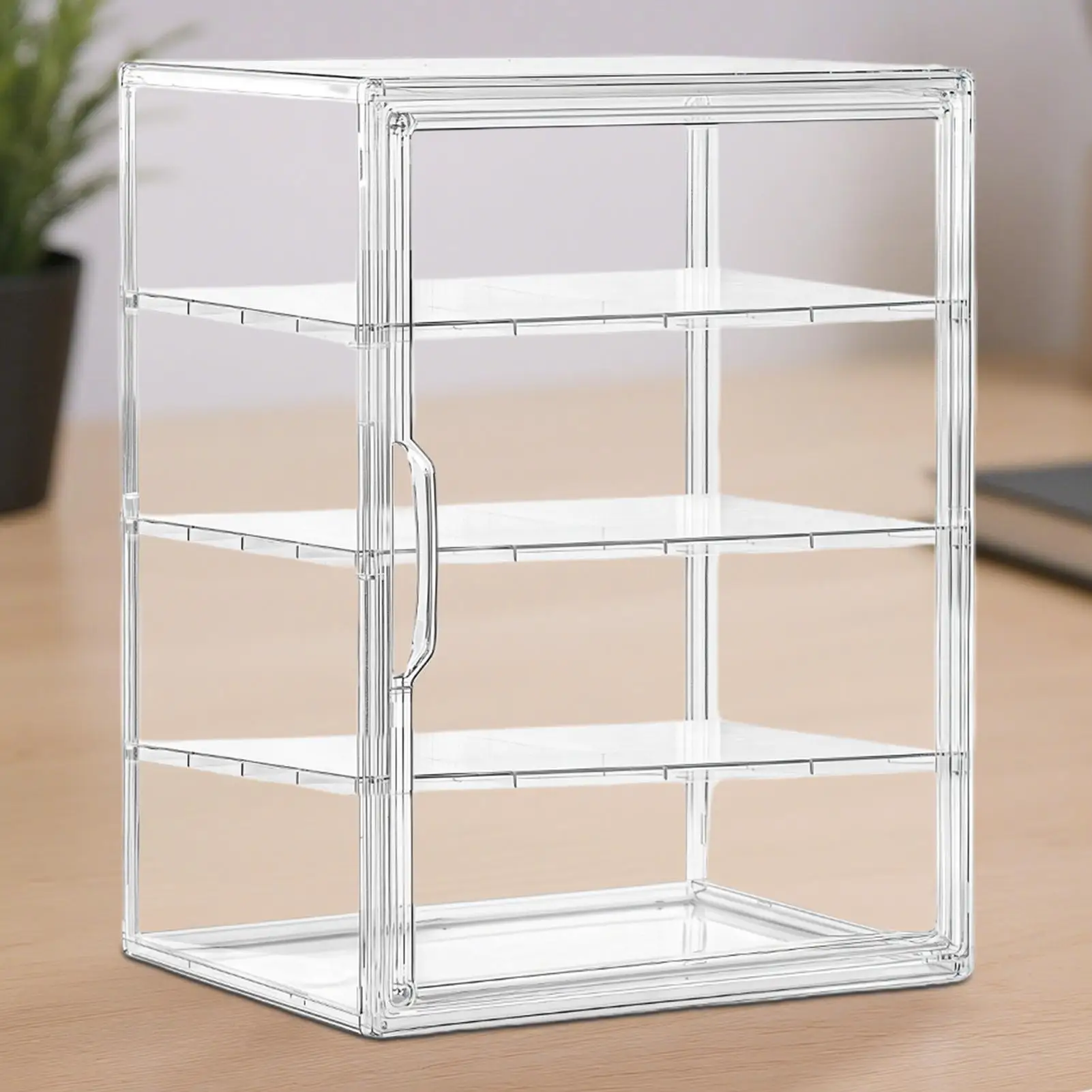 

Прозрачная витрина, 4-уровневый акриловый органайзер для хранения, держатель для хранения косметики, коробка для хлеба для теста, маффина, печенья