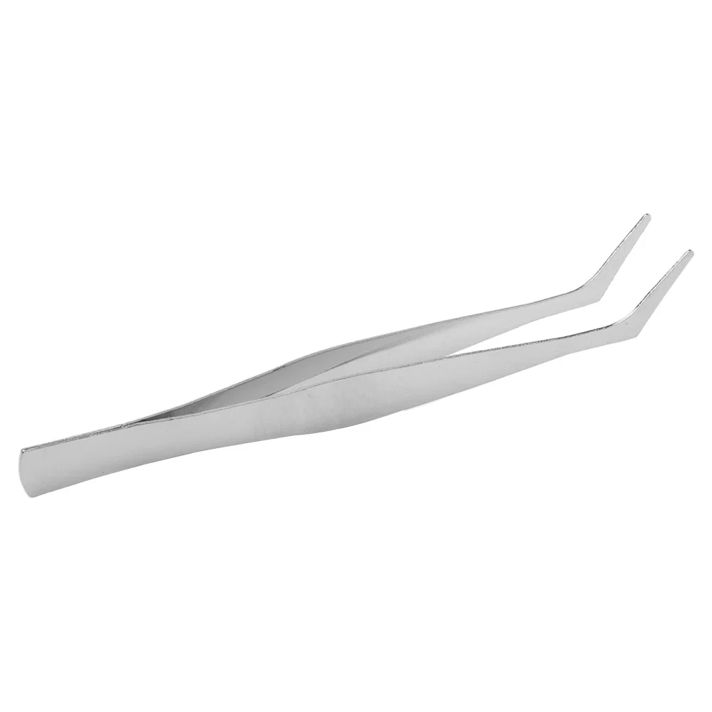 Hand Tools Tweezers Silver Stainless Steel Straight Bent Clip.Dressing Thickened Combination Pliers High Toughness