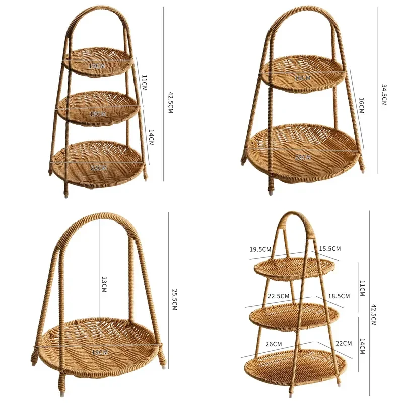 Nordic Style Multi Layer Fruit Plate Dried Fruit Candy Snack Tray for Afternoon Tea Home Living Room Decor