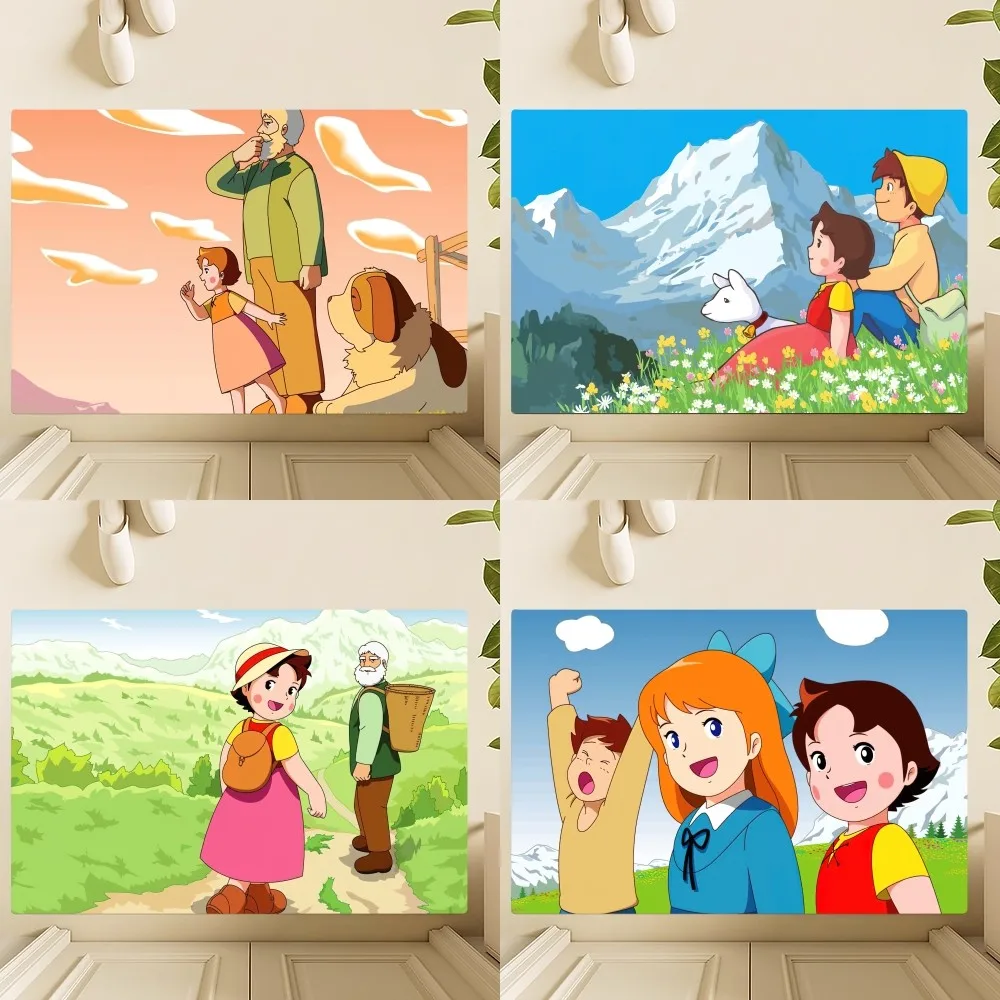 Cartoon Heidi Lovely Girl Floor Mat Bedroom Kitchen Door Bath House Super Absorbent Foot Non-slip