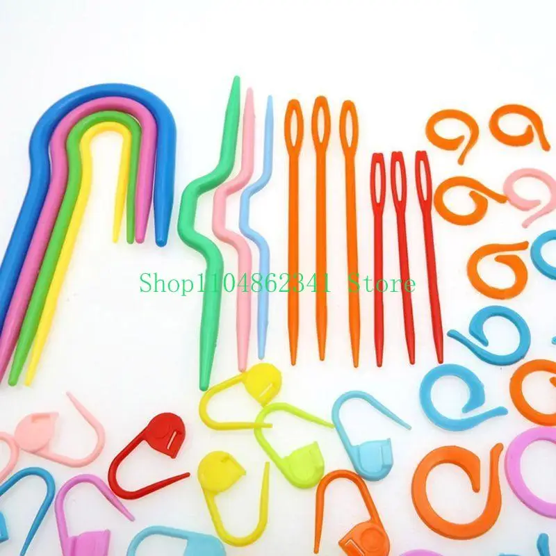 

5ASD 53PCS Пластиковые крючковые крючки маркеры столовые вязание иглажи на устарев