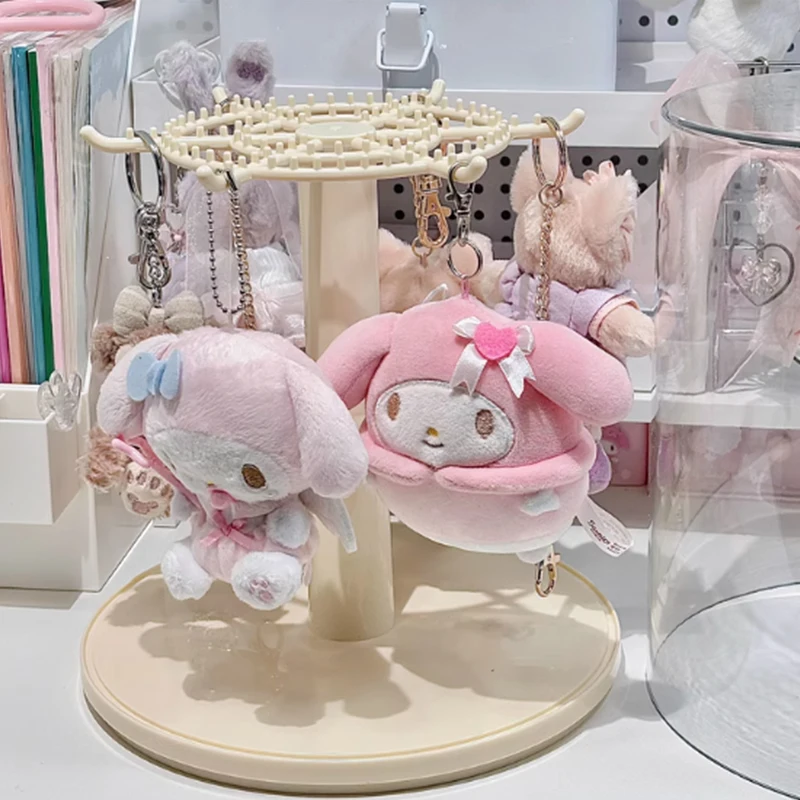 

Labubu Melody Pendant Display Box Rotating Transparent Doll Storage Box Display Stand Decor Ornaments Dolls Accessories Toy Gift
