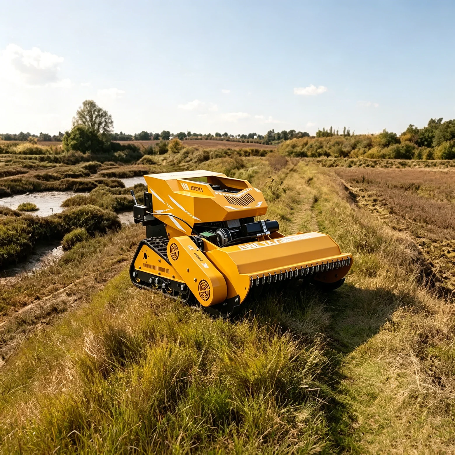 Customized high-efficiency four stroke power, sturdy chassis, suitable for remote control lawn mowers in farms and gardens