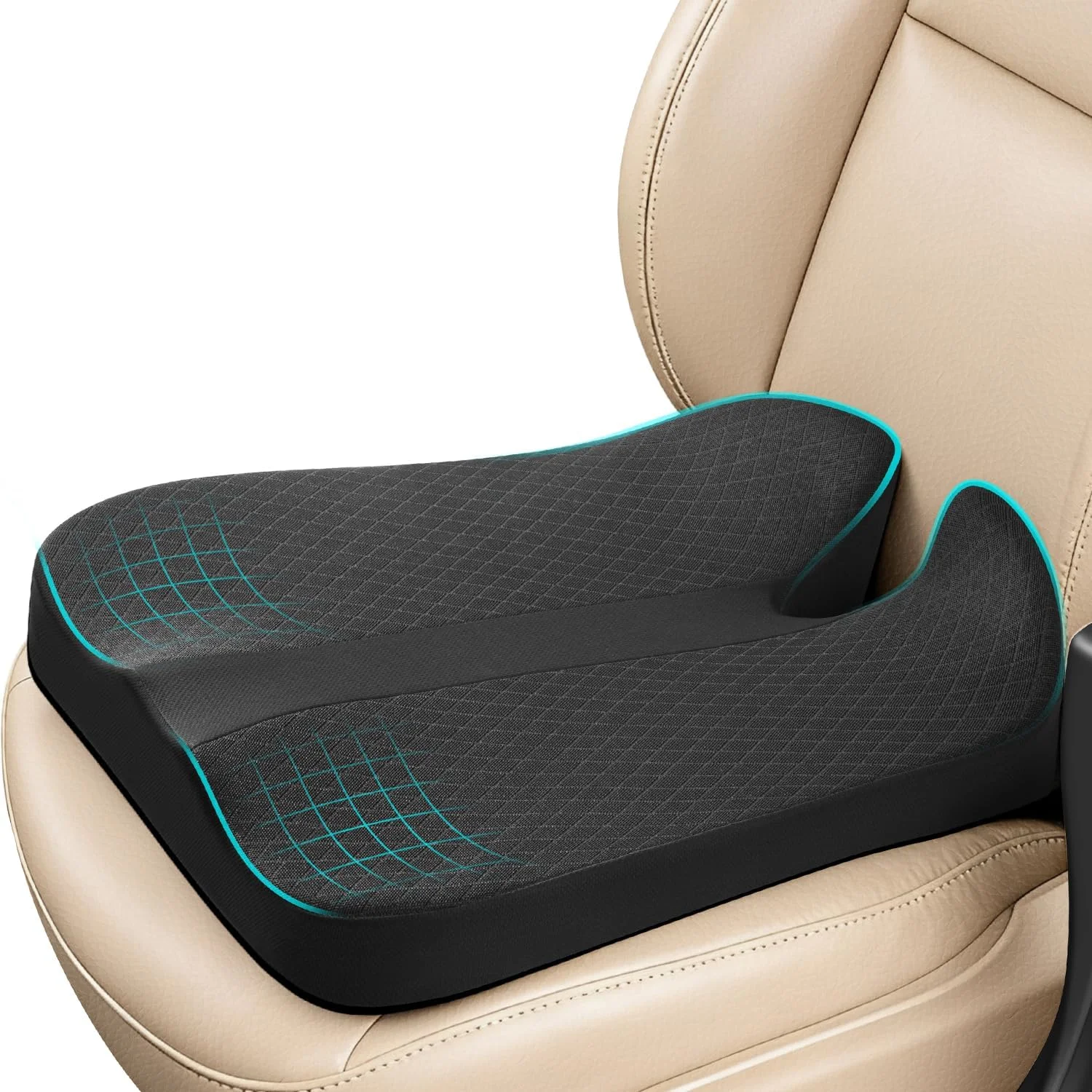 

Heightening Car Seat Cushion for Truck Driver for Broader Vision Pressure Relief Cushion for Long Driving with Adjustable Strap