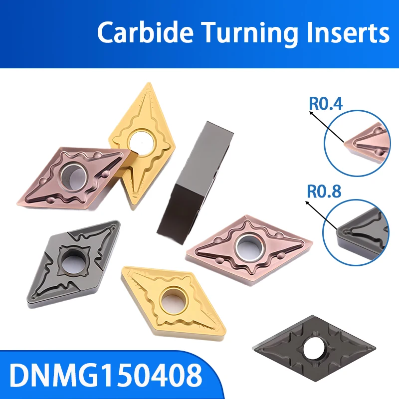 10PCS DNMG150404 08carbide turning insert for processing stainless steel and steel parts CNC cylindrical turning tool  tool head