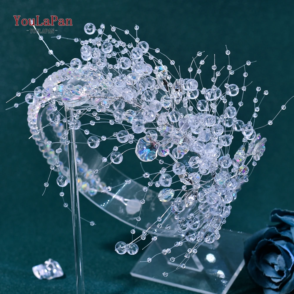 

YouLaPan Bride Crystal Headband Wedding Headpieces Elegant Bridal Headwear Women Tiara Hair Accessories Handmade Hair Band HP901