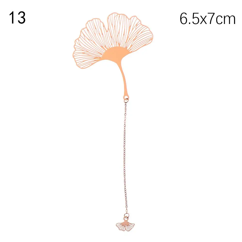 New Rose Gold Apricot Leaf Tassel Chinese Style Metal Bookmark