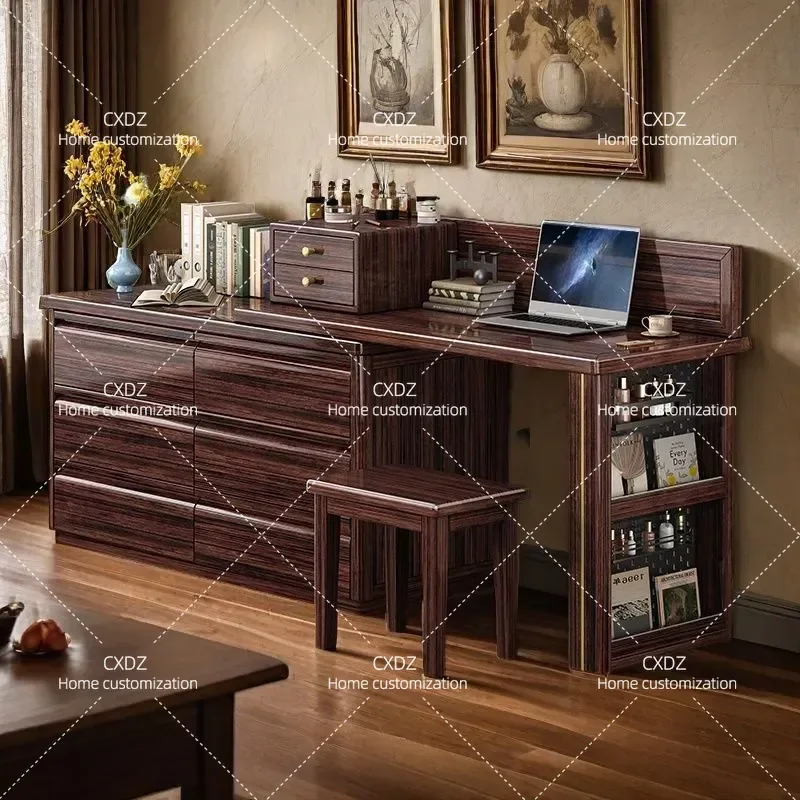 New Chinese dresser integrated solid wood dresser cosmetics storage locker with mirror bedroom furniture