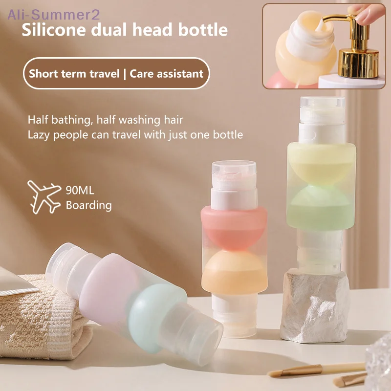 Nachfüllbare Doppel Flaschen Silikon Weiche Squeeze Tube Lotion Container Leere Tragbare Reise Shampoo Werkzeug Toilettenartikel Zugriffs