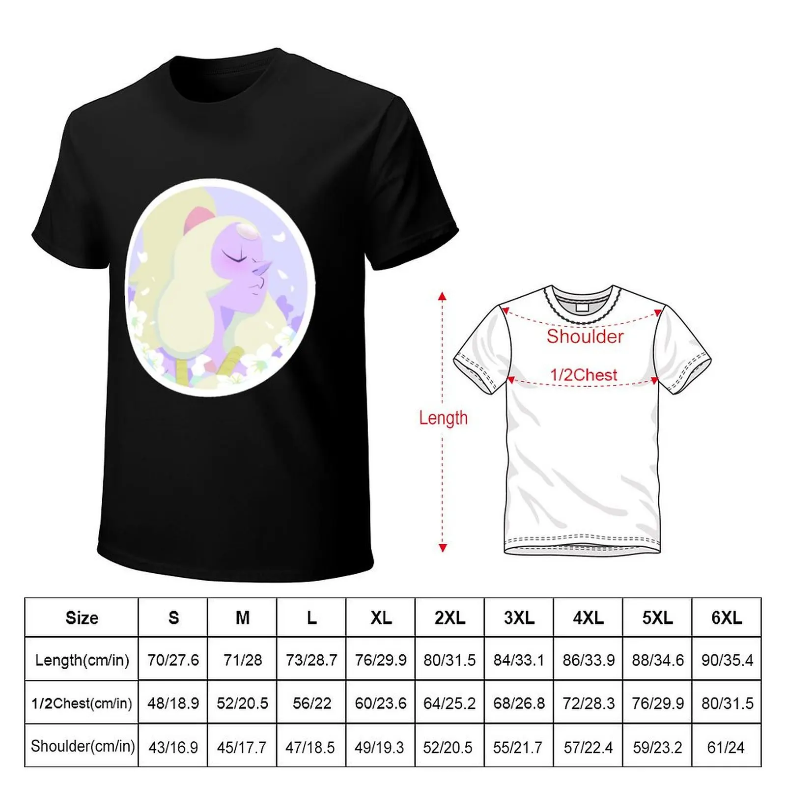 Pastel Opal portrait T-Shirt Stylish Graphic Short Sleeve Top