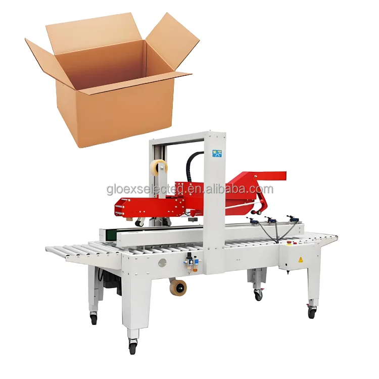 High-Speed Automatic Case Sealing Machine for Food Industries Top Bottom Sealing 6-12 Boxes/Minute 220V