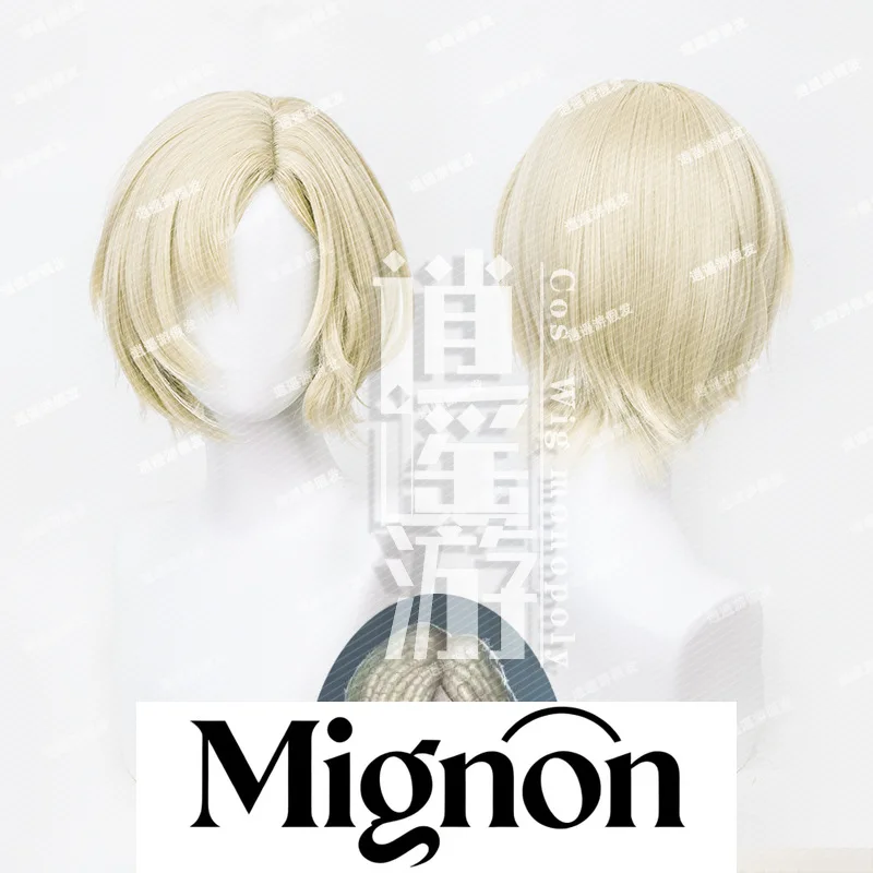 

Identity V Grave Keeper Original Skin Cosplay Wig Simulation Scalp Golden Short Hair Halloween Gift